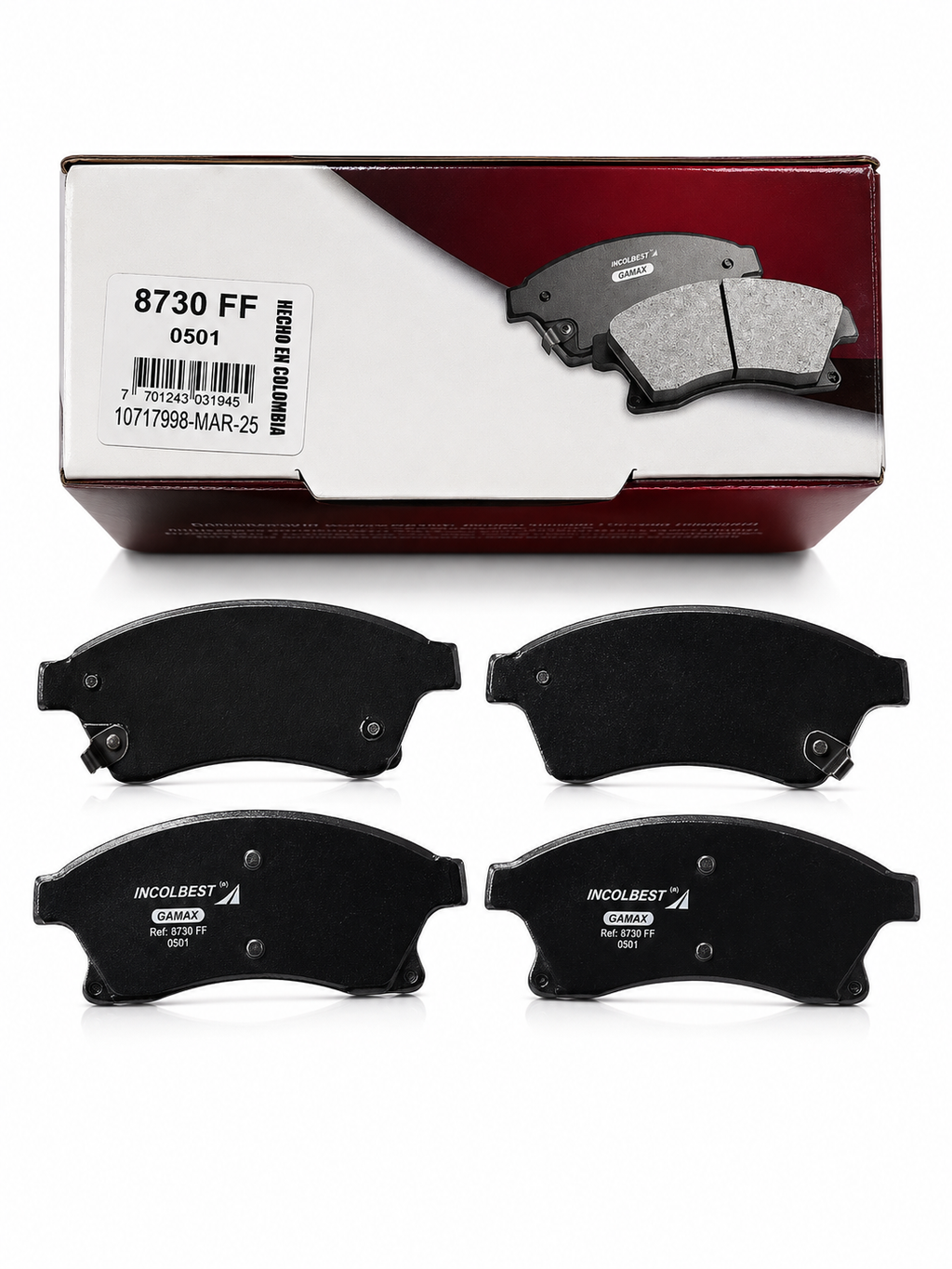 Pastillas de Freno Delanteras – Chevrolet Tracker, Cruze | Ref. 8730 Gamax