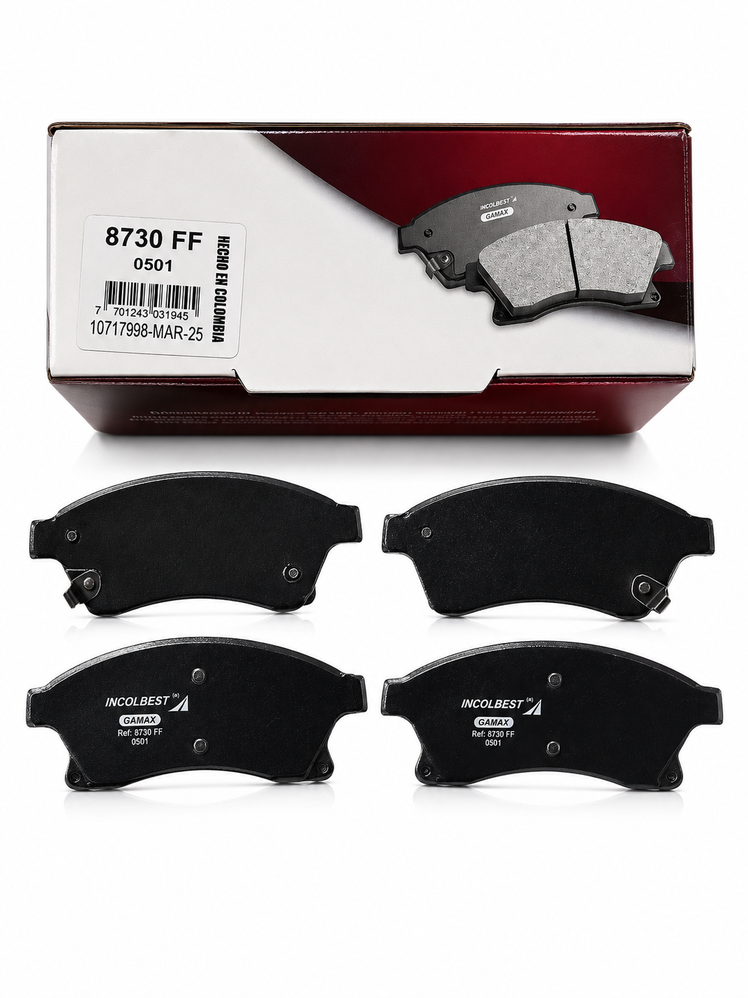 Pastillas de Freno Delanteras – Chevrolet Tracker, Cruze | Ref. 8730 Gamax