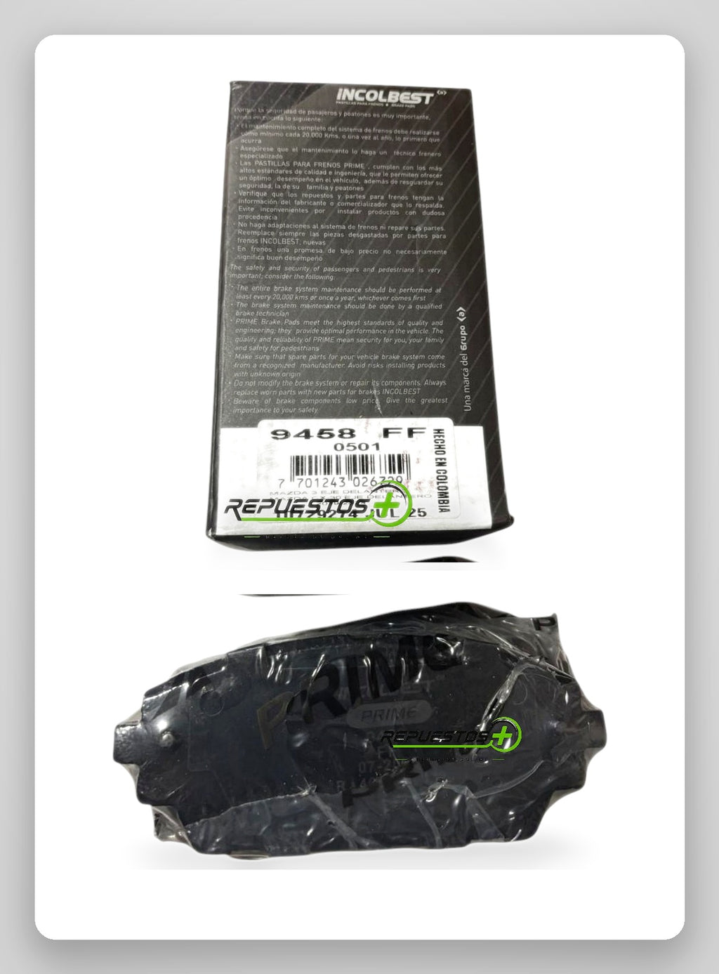 Pastillas de Freno Delanteras – Mazda CX30, Mazda 3 Skyactiv | Ref. 9458 Prime