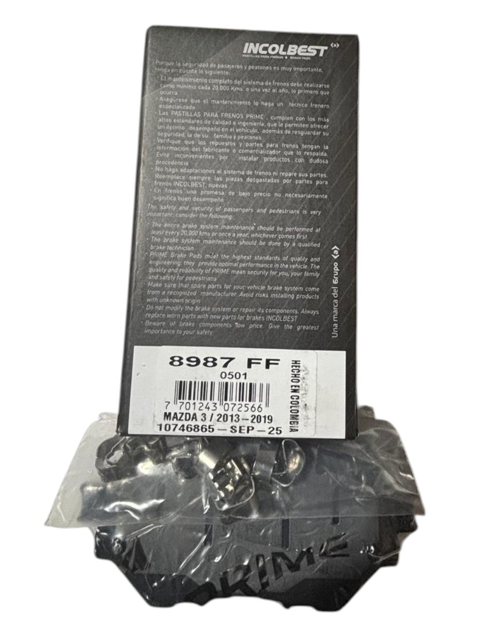 Pastillas de Freno Delanteras – Mazda 3 SkyActiv | Ref. 8987 Prime