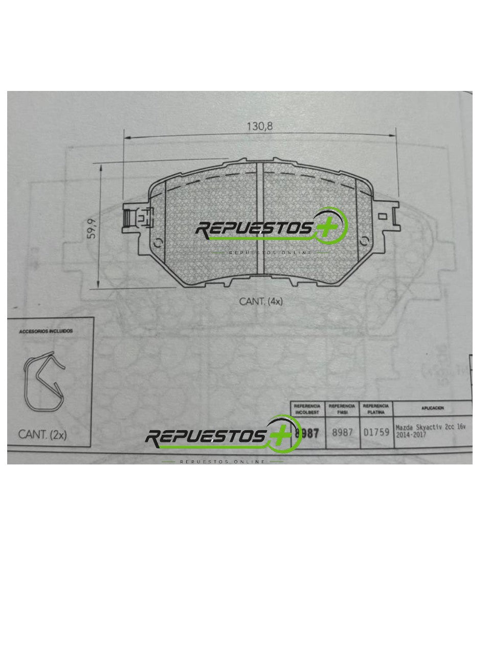 Pastillas de Freno Delanteras – Mazda 3 SkyActiv | Ref. 8987 Prime